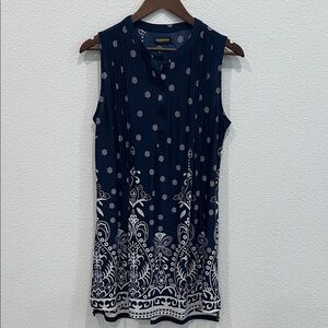 Reborn Navy and White Patterned Tunic